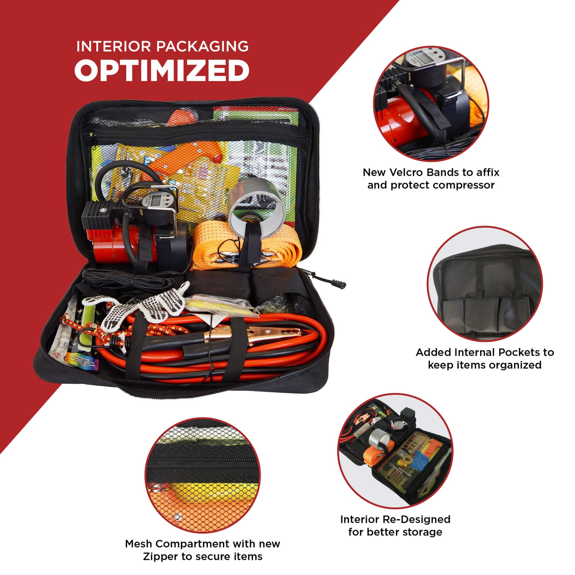 Blikzone Car Emergency Safety Kit Red- Interior Packaging